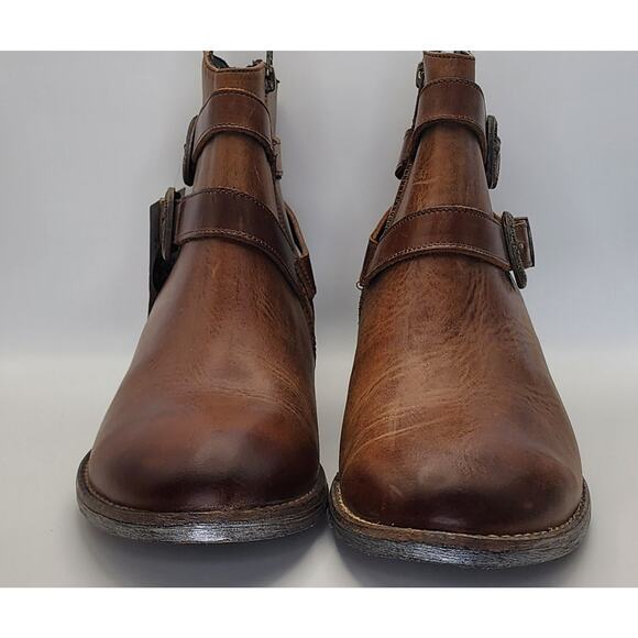 Sterling River Women’s Brown Leather Ankle Boots Buckle Zip Size 10M - Picture 4 of 10